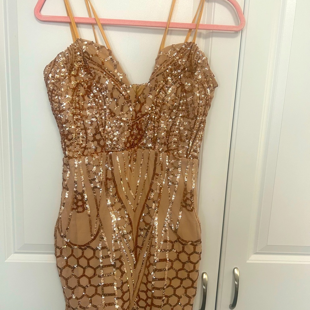 Sequence mini dress Gold